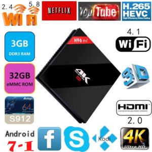 H96 Pro + TV BOX Android 7.1 HD RAM-3GB ROM 32 GB